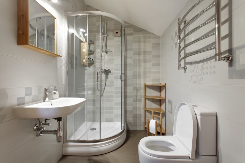 Small Corner Shower with Glass Doors